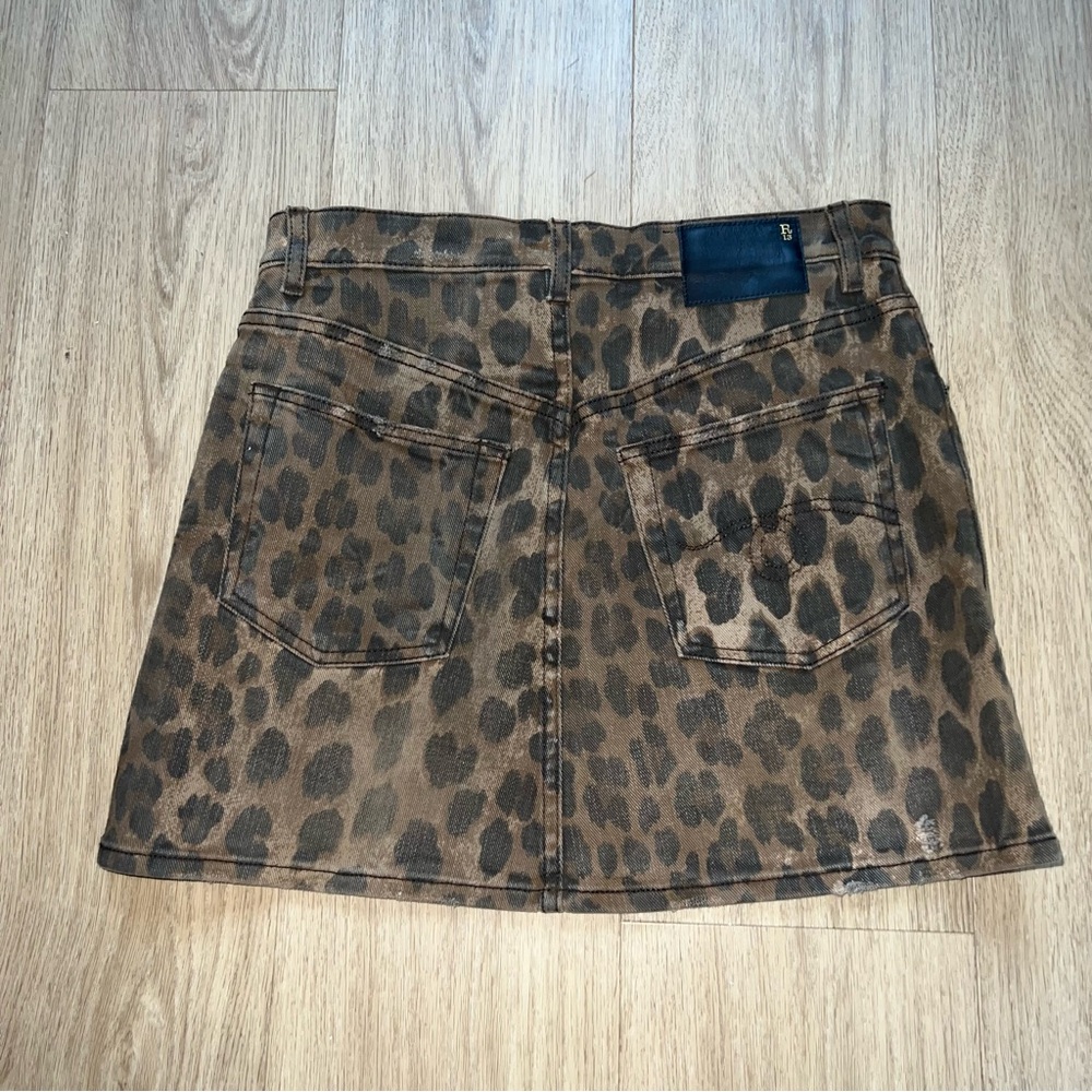 NWT R13 High Rise Mini Skirt in Leopard - Picture 5 of 5